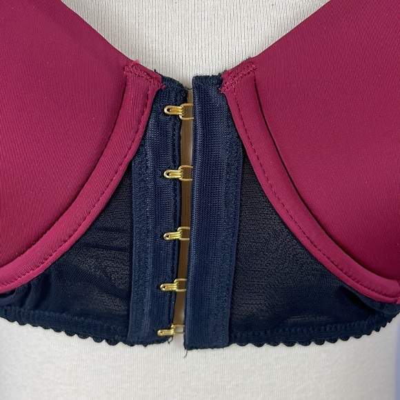 NWT Contradiction Pour Moi Black & Wine Hook Up Underwire Bra - Size 32D - Picture 2 of 15